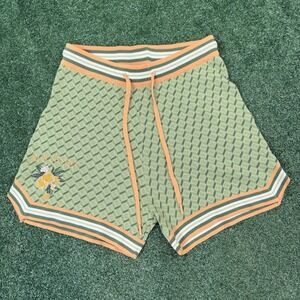 Smoke Rise Maison Knit Shorts Green Orange‎ Striped Waistband Size Large NWT